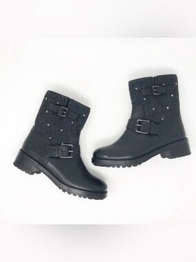 Tory Burch Chrystie Earth Grey Moto Boots